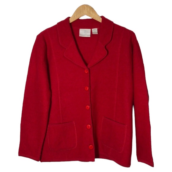 Liz Claiborne First Issue Vintage Wool Blazer Womens Petite Small Warm Winter - Picture 4 of 4